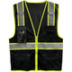 PIP 500GT Reflective Apparel Enhanced Visibility Five Pocket Mesh Vest, Black