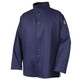 Black Stallion JF1625-NG Stretch-Back FR Cotton Welding Jacket, Navy with Gray Stretch Panel