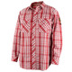 Black Stallion WF2110-PR 7 oz. AR/FR Cotton Work Shirt with Pearl Snaps, Red Plaid