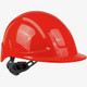 Global Glove SKHUS043HZ Radius Unvented Standard Peak Cap Brim Style Hard Hat With Six-Point Ratchet Suspension