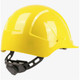 Global Glove SKHUS043CZ Radius Unvented Standard Peak Cap Brim Style Hard Hat With Six-Point Ratchet Suspension - Yellow