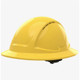 Global Glove SKHFBUS041YE Radius Vented Standard Peak Full Brim Style Hard Hat With Six-Point Ratchet Suspension - Yellow