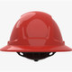 Global Glove SKHFBUS041RD Radius Vented Standard Peak Full Brim Style Hard Hat With Six-Point Ratchet Suspension - Red