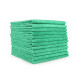 HospecoÂ® Lightweight Microfiber Cloths â€“ 200 GSM, 16" x 16", Half-Fold, Green (12 per Bag / 15 Bags per Case)