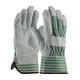 PIP 83-6563 "B" Grade Shoulder Split Cowhide Leather Palm Glove with Fabric Back - Rubberized Safety Cuff