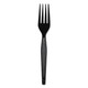 Dixie DXEFH517 Plastic Cutlery, Heavyweight Forks, Black, 1000/Case