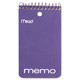 Mead MEA45354 Memo Book, College Ruled, 3 x 5, Wirebound, Punched, 60 Sheets, Assorted