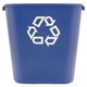 Rubbermaid Commercial RCP295673BE Medium Deskside Recycling Container, Rectangular, Plastic, 28.125qt, Blue
