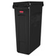 Rubbermaid Commercial RCP354060BK Slim Jim Receptacle w/Venting Channels, Rectangular, Plastic, 23gal, Black