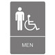Headline Sign USS4815 ADA Sign, Men Restroom Wheelchair Accessible Symbol, Molded Plastic, 6 x 9, Gray