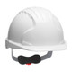 PIP 280-EV6151 Evolution Deluxe 6151 Cap Style Hard Hat with HDPE Shell, 6-Point Polyester Suspension and Wheel Ratchet Adjustment White