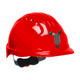 PIP 280-EV6151M Evolution Deluxe 6151 Standard Brim Mining Hard Hat with HDPE Shell, 6-Point Polyester Suspension and Wheel Ratchet Adjustment Red