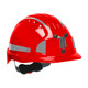 PIP 280-EV6151MCR2 Evolution Deluxe 6151 Standard Brim Mining Hard Hat with HDPE Shell, 6-Point Polyester Suspension, Wheel Ratchet Adjustment and CR2 Reflective Kit Red