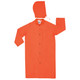 MCR Safety 241CM .35mm PVC/Polyester 49" Coat with Detachable HoodÂ andÂ Corduroy Collar, Flat Orange