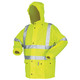MCR Safety 5182M Luminator, .40mm  Polyurethane/Cotton-Poly Blend Class 3, 2 pc suit, silver reflective, Fluorescent Lime