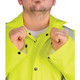 MCR Safety 518CM Luminator, .40mm  PU/Cotton-Polyester Blend Class 3, 49 inch coat, silver reflective stripes, Fluorescent Lime