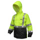 MCR Safety 598SJHM Luminator, Breathable Polyester/PU Class 3 jacket, White reflective, Fluor Lime/Black
