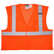 MCR Safety CL2MOPFRM Safety vest, class 2 mesh break away, 2 inch silver, 2 pockets, limited flammability, orange
