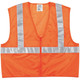 MCR Safety CL2MOPM Safety Vest, Class 2 Mesh, 2" Silver Reflective Stripes, Zipper Front, 1 Pocket, Orange