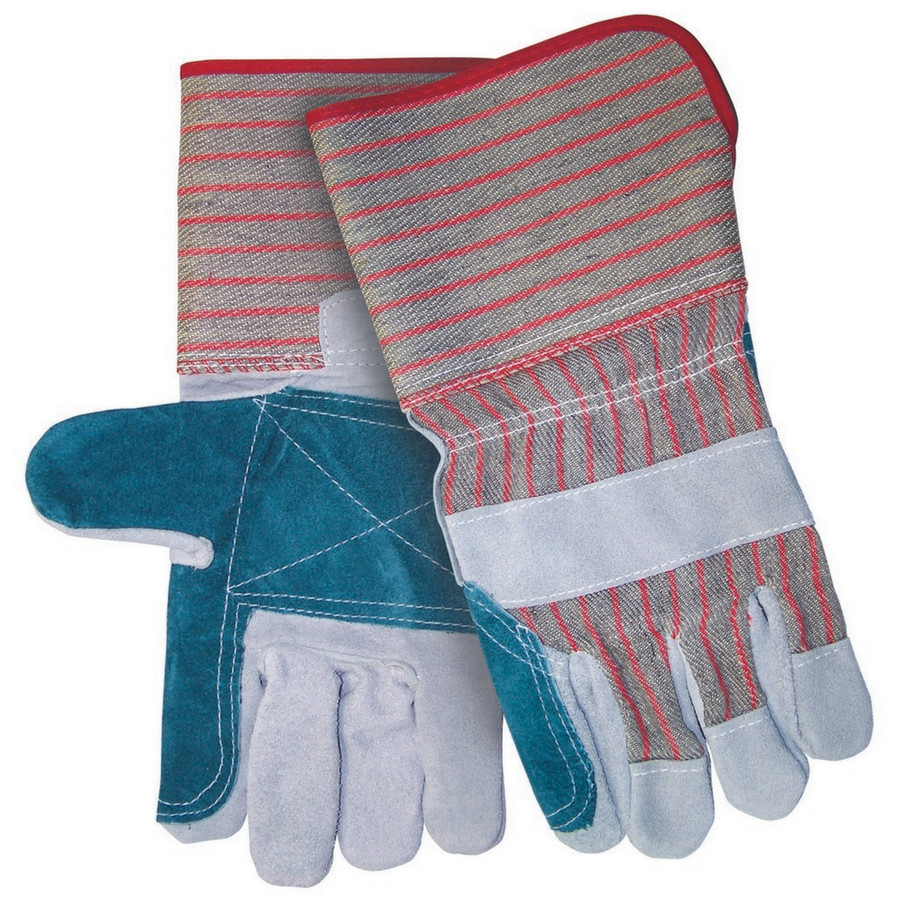 MCR Safety 1212 Double Leather Palm, C Grade Shoulder Leather, 4.5" Rubberized Gauntlet Cuff