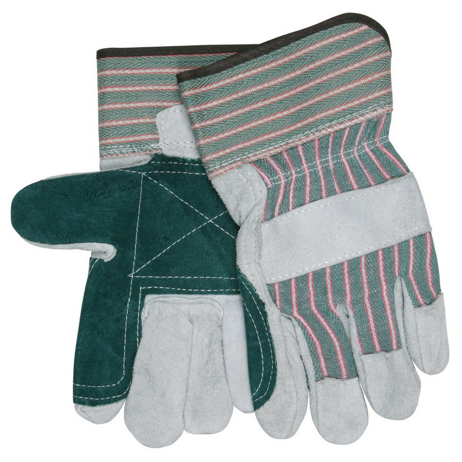 MCR Safety 1230DP Double Leather Palm, C Grade Shoulder Leather, 2.5" Rubberized Safety Cuff