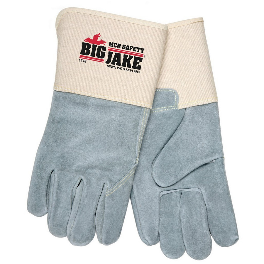 MCR Safety 1718 Big Jake Ultimate Protection, Full leather back, 4.5" Gauntlet Cuff