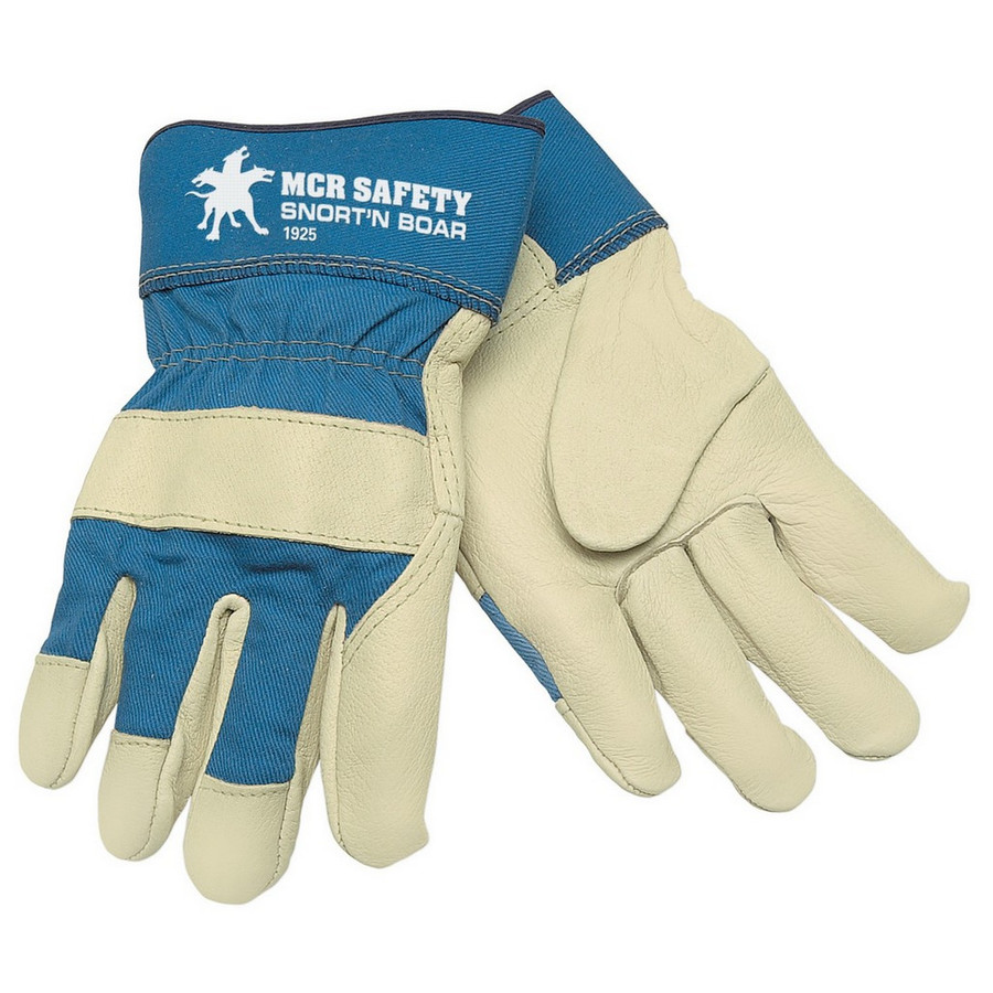 MCR Safety 1925S Snort-N-Boar, Premium Grain Pigskin leather palm, 2.5" Rubberized Safety Cuff