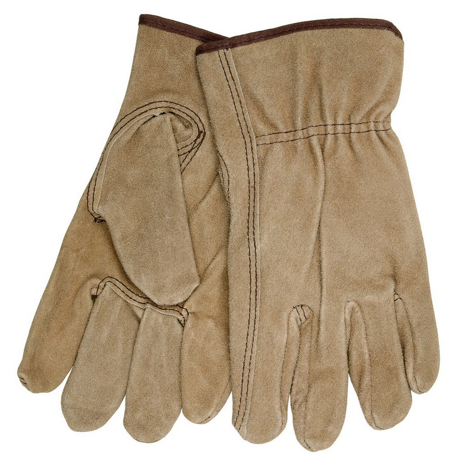 MCR Safety 3110S Driver Glove, Brown Split Cow Leather, Premium Grade, Keystone Thumb