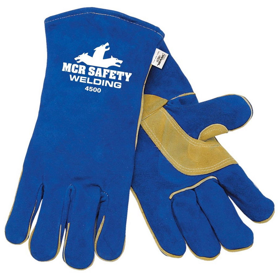 MCR Safety 4500S Welding, Select Shoulder, Blue, Foam Lined, Wing Thumb