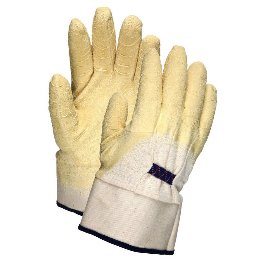 MCR Safety 6840 Rubber Coated Gloves, Jersey Lined, Crinkle Finish, Rubberized Safety Cuff