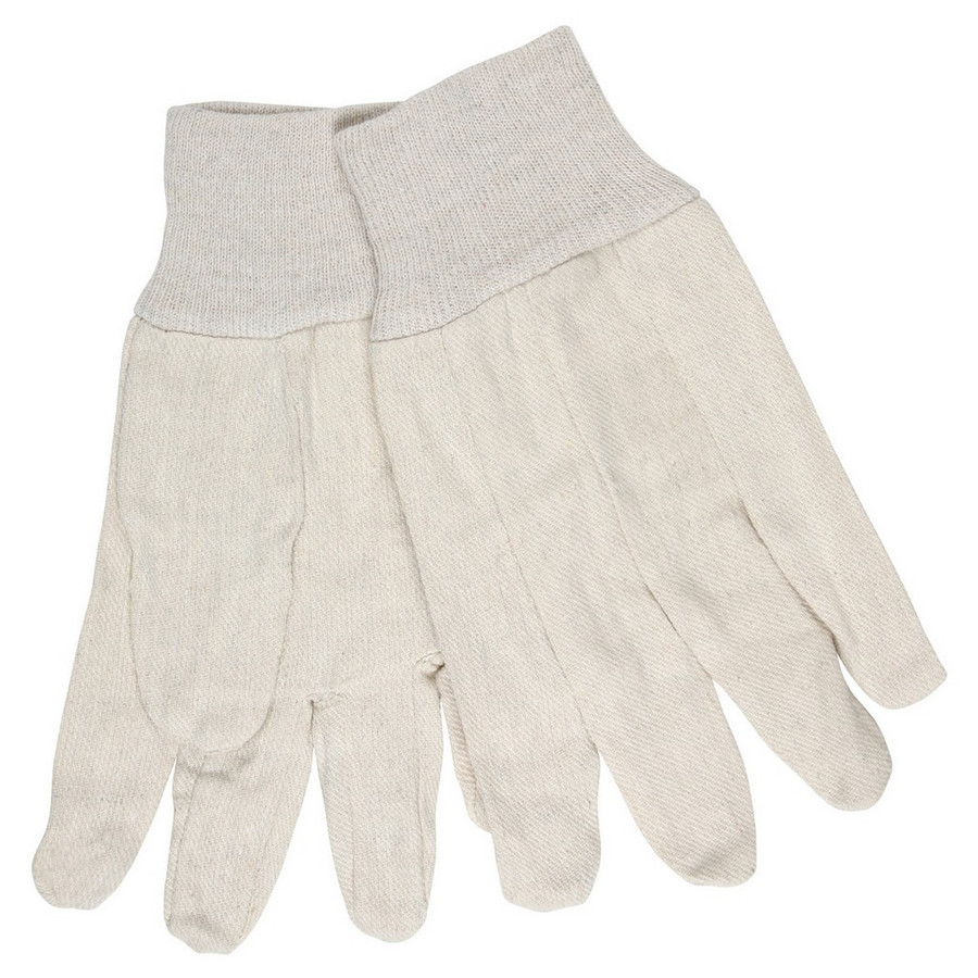 MCR Safety 8100 8 oz White Canvas, Clute Pattern, Regular Weight, Knit Wrist, Straight Thumb