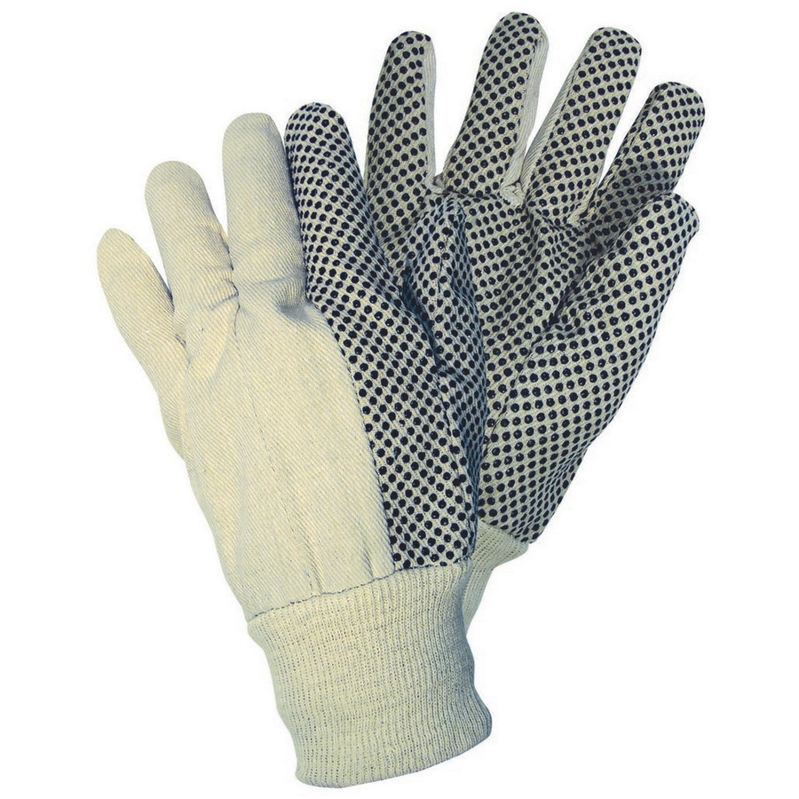 MCR Safety 8808S Dotted Cotton Canvas, 7 oz. Economy Weight, Black PVC Dots and Knit Wrist