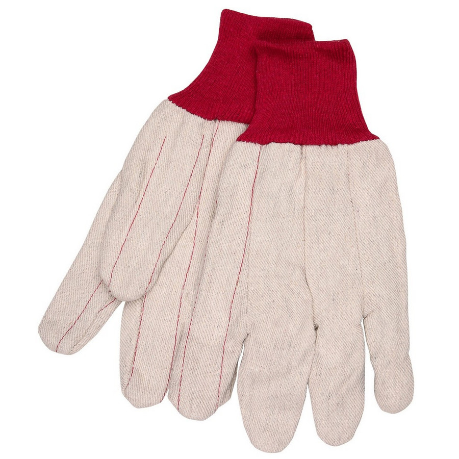 MCR Safety 9018CRPC Double palm glove, Nap-In polyester/cotton blend material with red knit wrist