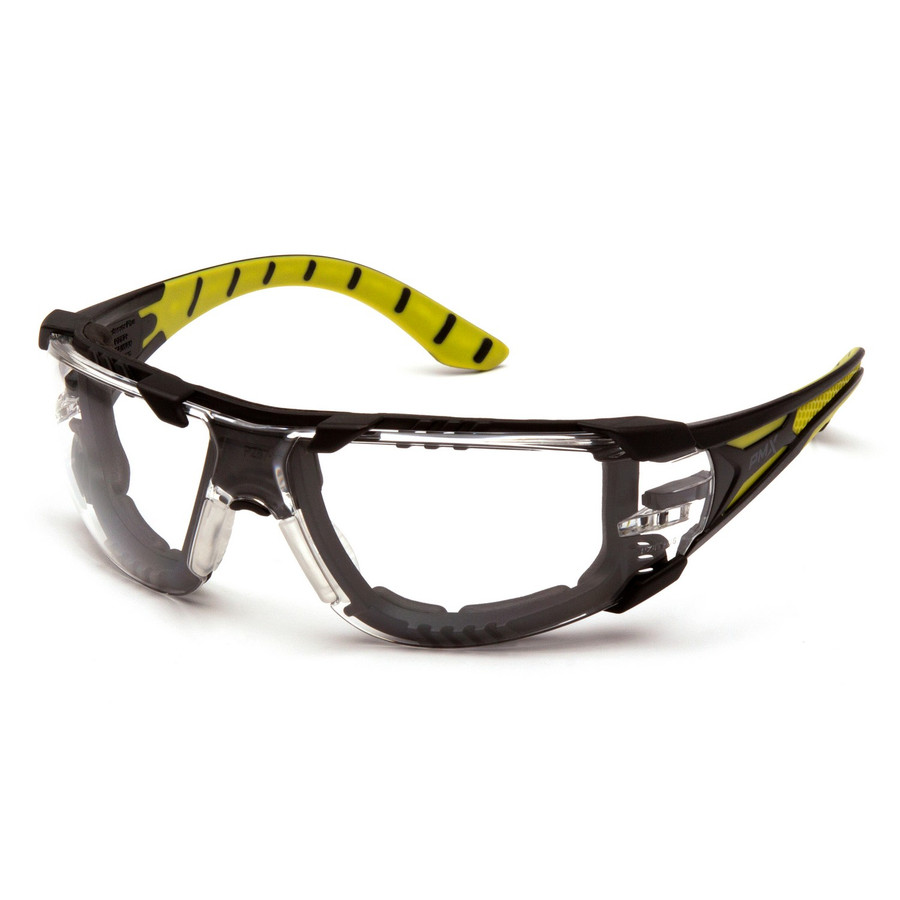 Pyramex Safety SBG9610STMFP Endeavor Plus - Black-Gray Foam Padded Frame/Clear H2MAX Anti-Fog Lens Safety Glasses