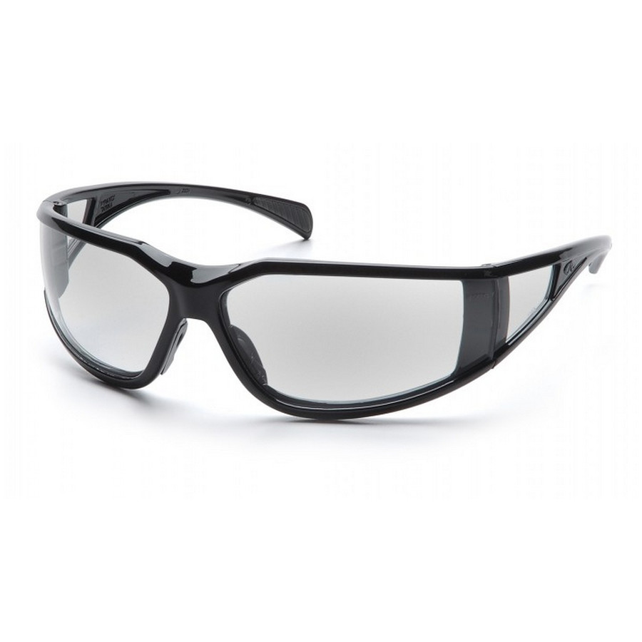Pyramex Safety SB5110DT Exeter - Glossy Black Frame/Clear Anti-Fog Lens Safety Glasses
