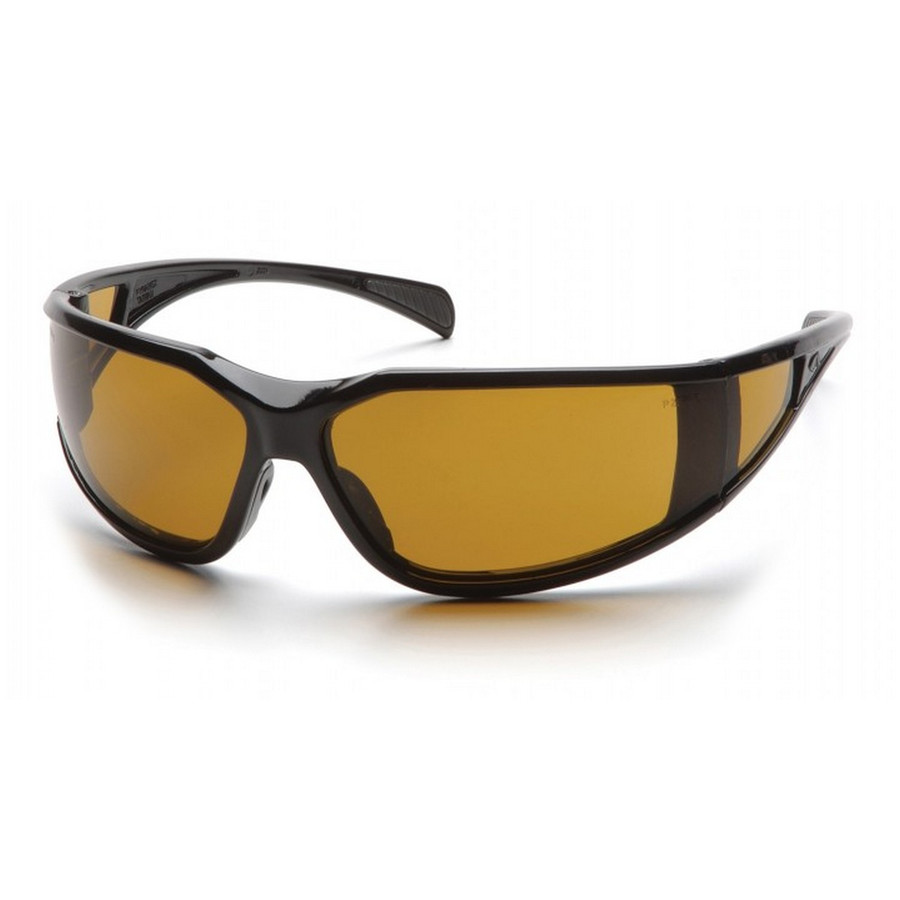 Pyramex Safety SB5133DT Exeter - Glossy Black Frame/Shooter's Amber Anti-Fog Lens Safety Glasses