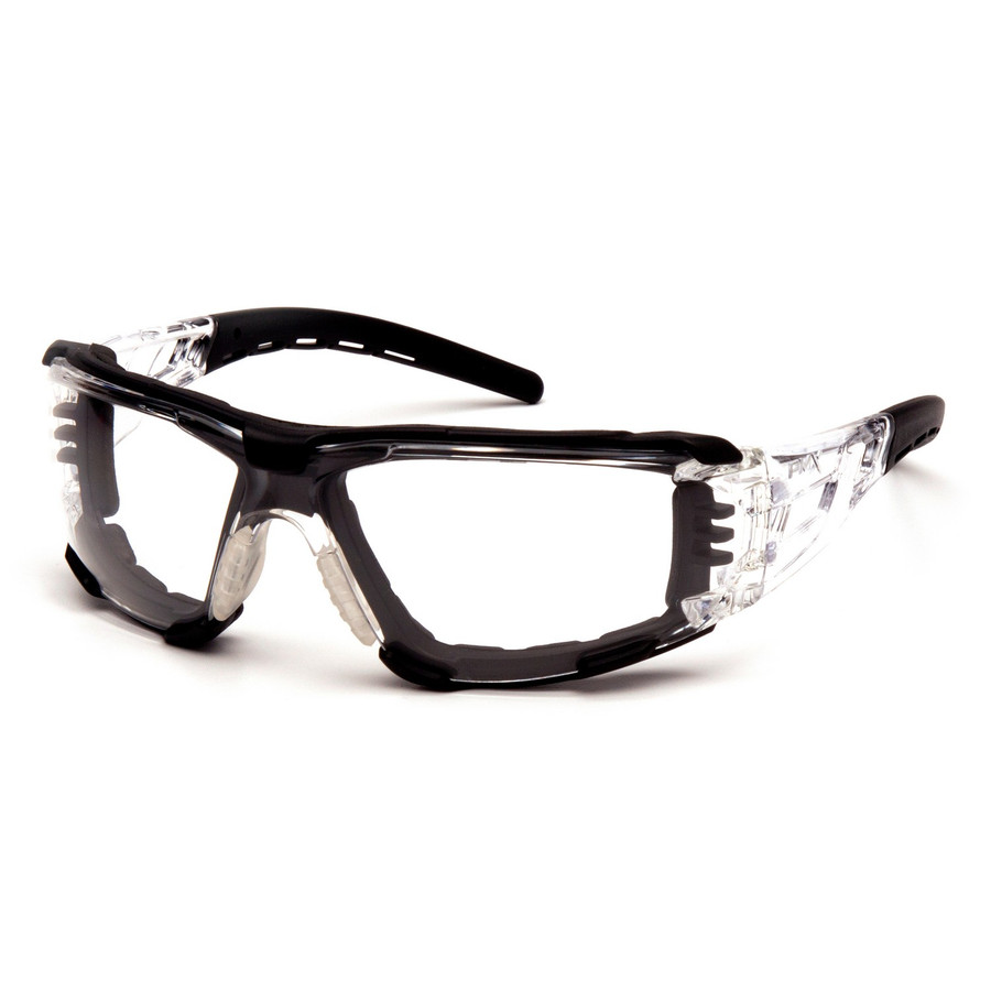 Pyramex Safety SB10210STMFP Fyxate - Black Frame Clear H2MAX Anti-Fog with Foam Padding Safety Glasses