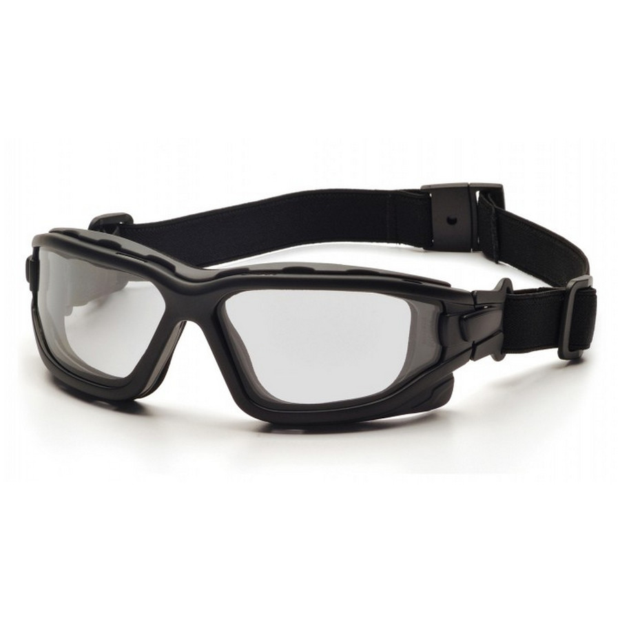 Pyramex Safety SB7010SDT I-Force - Black Strap-Temples/Clear Anti-Fog Lens Safety Glasses