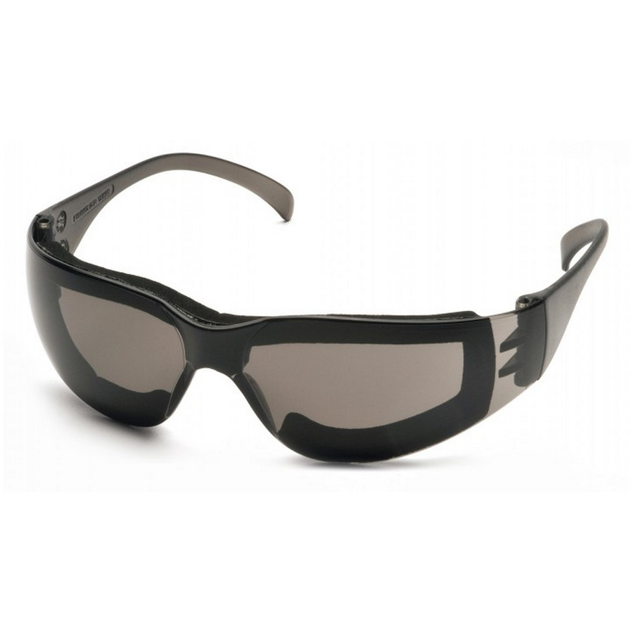 Pyramex Safety S4120STFP Intruder - Gray Frame w/Full Foam Padding/Gray-Hardcoated AF Lens Safety Glasses