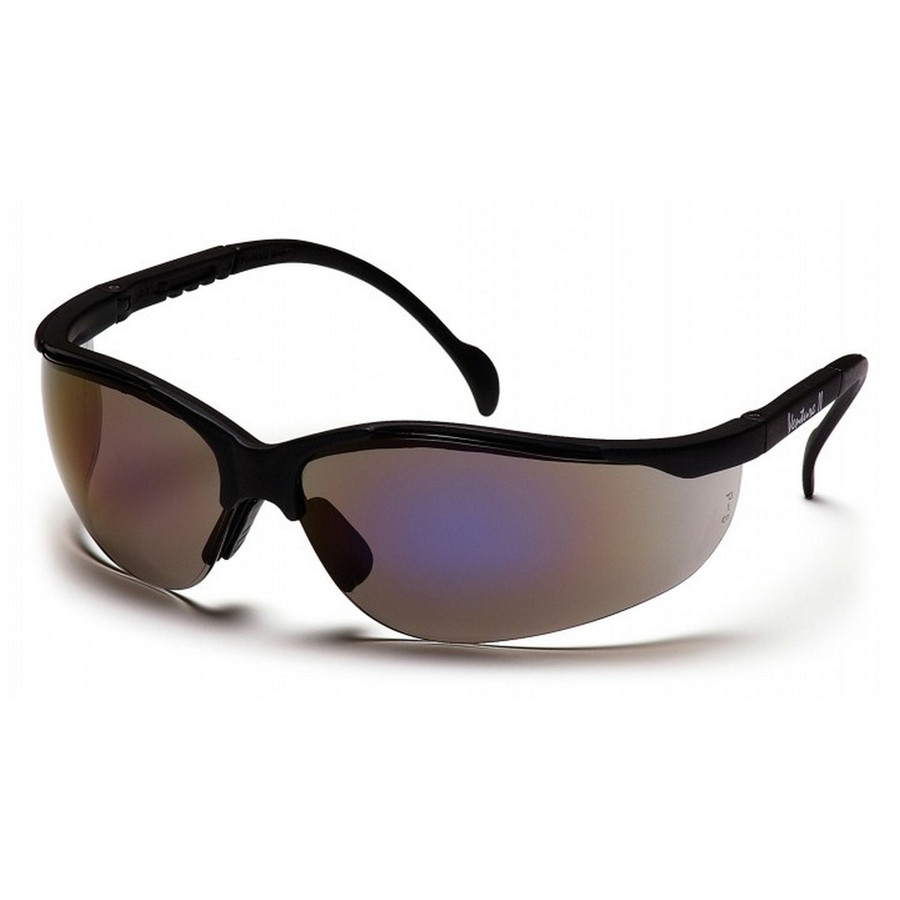 Pyramex Safety SB1875S Venture II - Black Frame/Blue Mirror Lens Safety Glasses