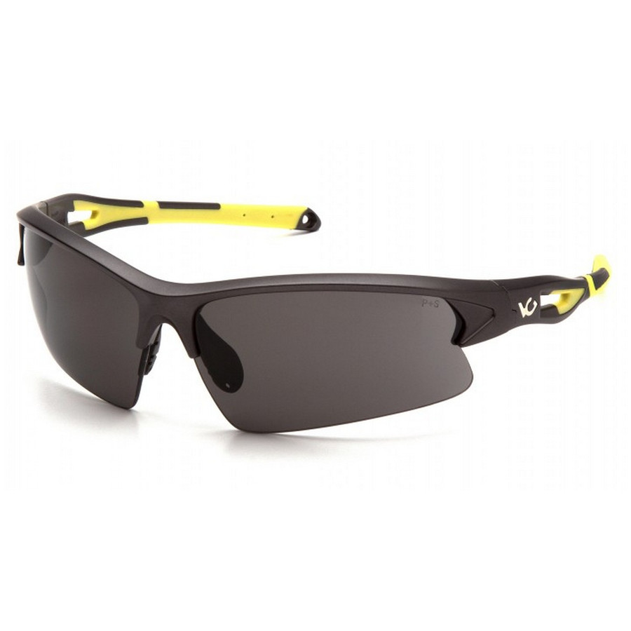 Pyramex Safety VGSGMV1620T Venture Gear - Gun metal and hi-vis yellow frame/gray anti-fog lens Safety Glasses