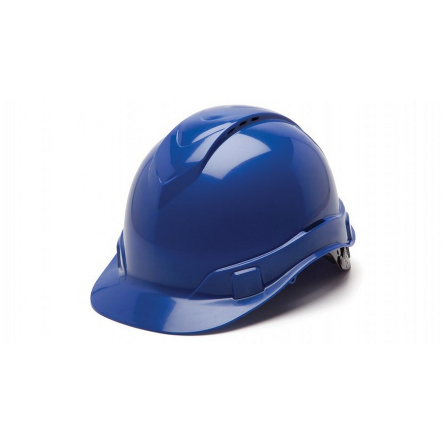 Pyramex Safety HP44160V Ridgeline Hard Hat - Blue-Ridgeline Vented Cap Style 4 Pt Ratchet Suspension
