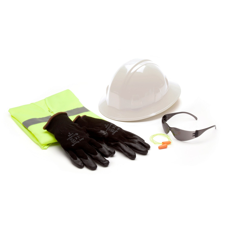 Pyramex Safety NHFBGL New Hire Kit - Kit Includes Gray Intruder S4120S, RVZ2110L, DP1001, HP24010, and Gloves