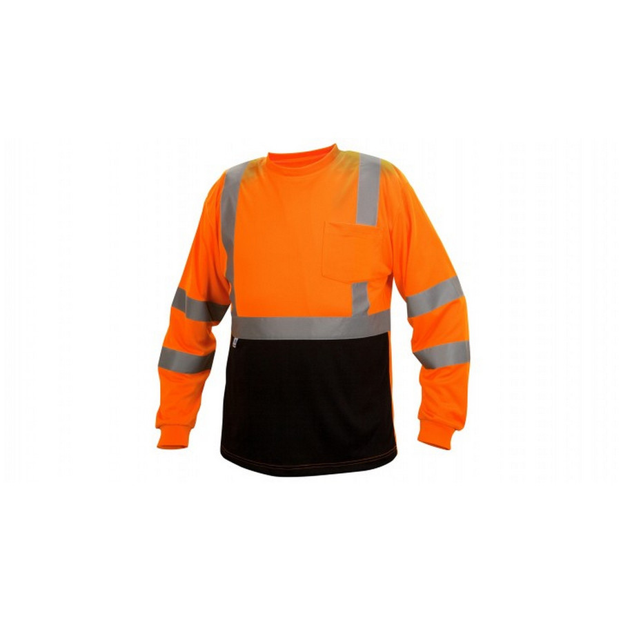 Pyramex Safety RLTS3120B T-Shirt - Hi-Vis Lime Long Sleeve T-Shirt ANSI Type R Class 3