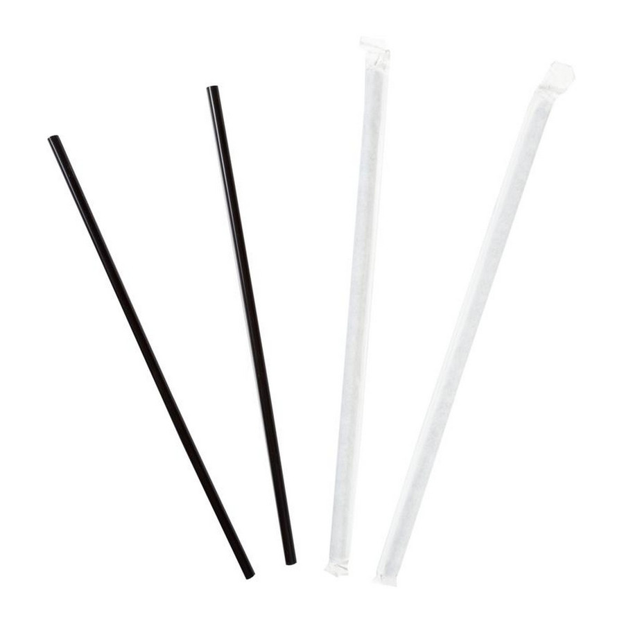 Cell-O-Core 7 3/4" Jumbo Black Wrapped Straw - 500/Box 10 Box/Case