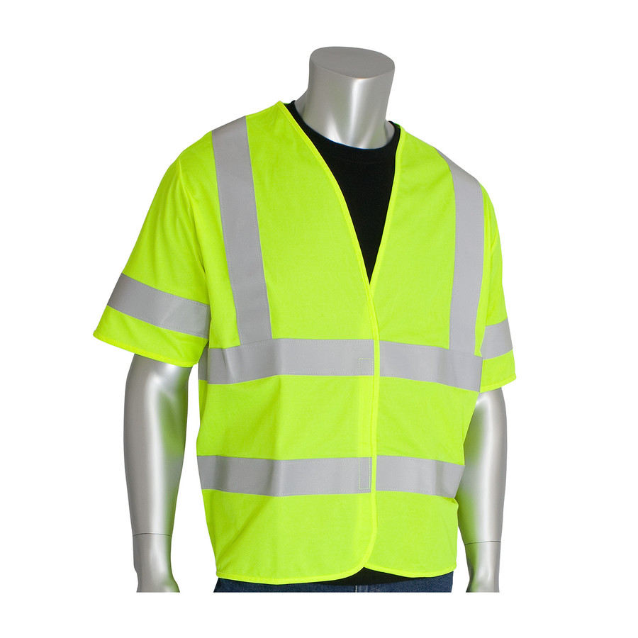 PIP 305-HSSVFR ANSI Type R Class 3 FR Treated Solid Vest Hi-Vis Yellow