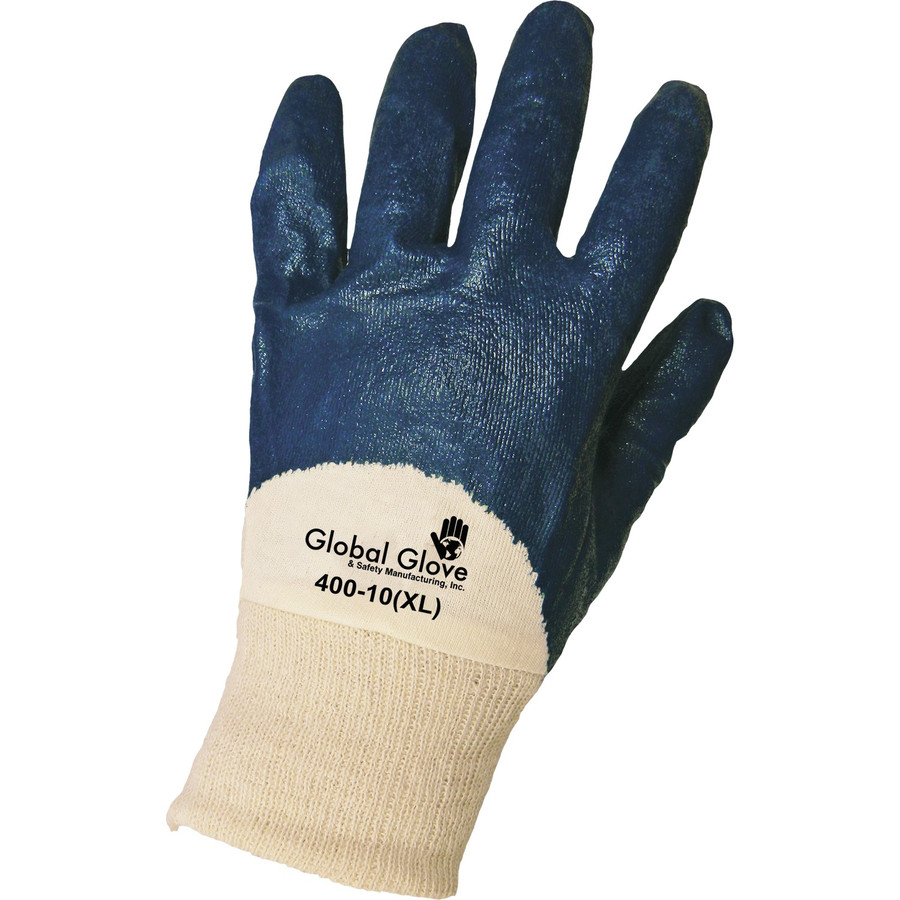 Global Glove 400 - Solid Nitrile Three-Quarter Dipped Gloves