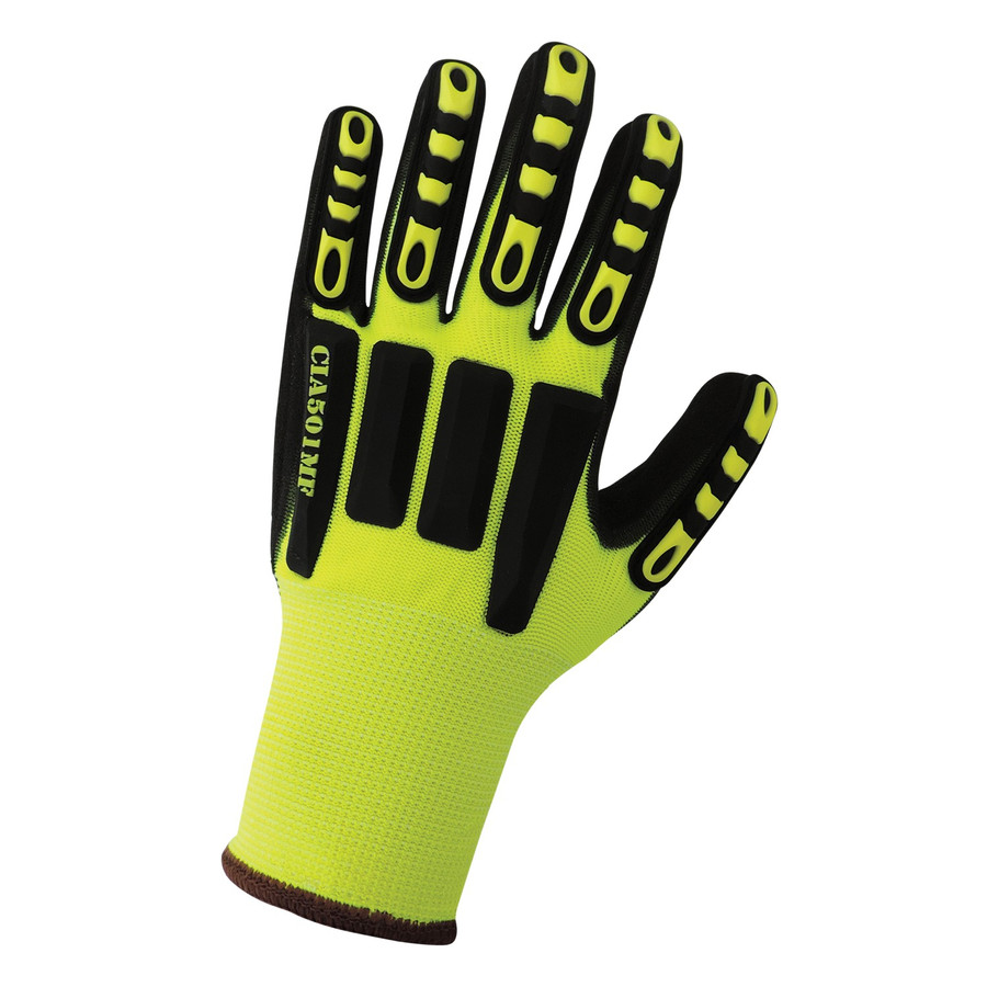 Global Glove CIA501MF - Vise Gripster C.I.A - High-Visibility Mach Finish Nitrile Impact Protective Gloves