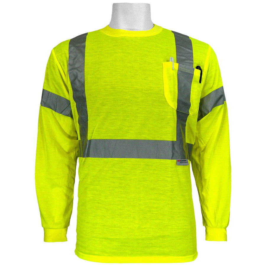 Global Glove GLO-008LS - FrogWear HV - High-Visibility Self Wicking Polyester Long Sleeve Shirt
