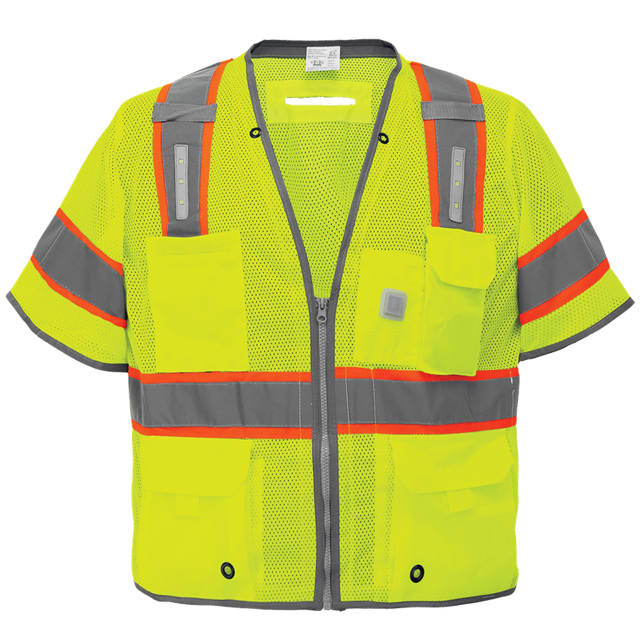 Global Glove GLO-315LED - FrogWear HV - Premium High-Visibility Surveyors LED Safety Vest